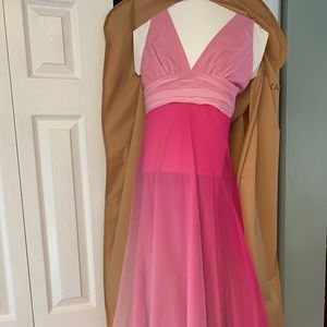 BCBG gown /dress size 0 pink magenta silk chiffon